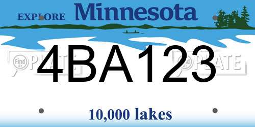4BA123 Minnesota License Plate