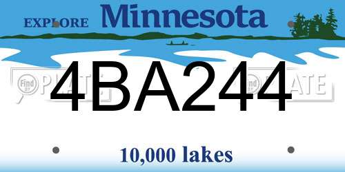4BA244 Minnesota License Plate