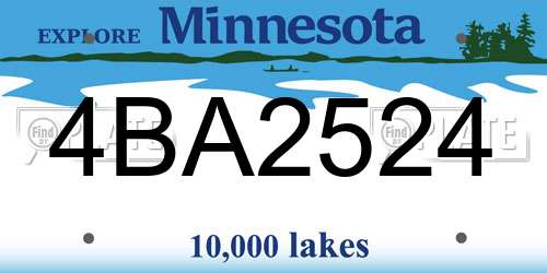 4BA2524 Minnesota License Plate