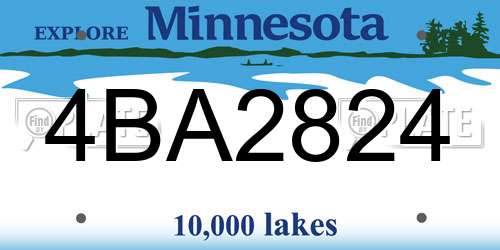4BA2824 Minnesota License Plate
