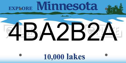 4BA2B2A Minnesota License Plate