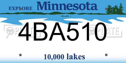 4BA510 Minnesota License Plate