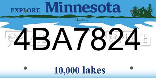 4BA7824 Minnesota License Plate