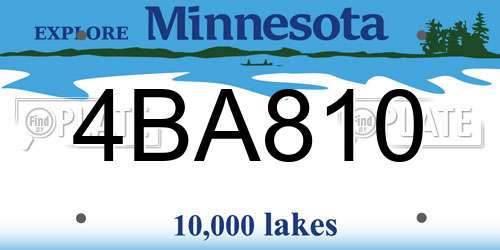 4BA810 Minnesota License Plate