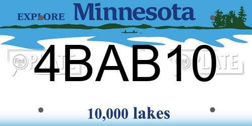 4BAB10 Minnesota License Plate
