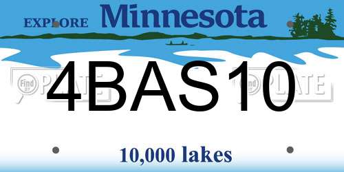 4BAS10 Minnesota License Plate