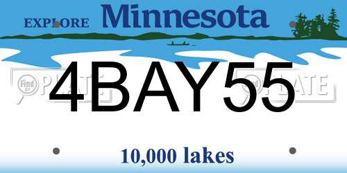 4BAY55 Minnesota License Plate