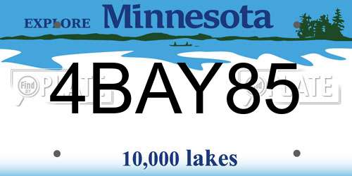 4BAY85 Minnesota License Plate