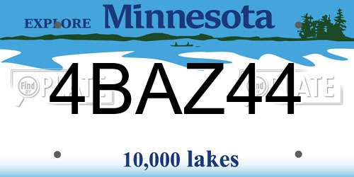 4BAZ44 Minnesota License Plate