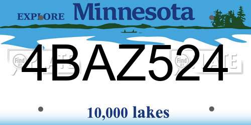 4BAZ524 Minnesota License Plate