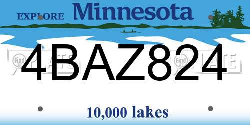 4BAZ824 Minnesota License Plate
