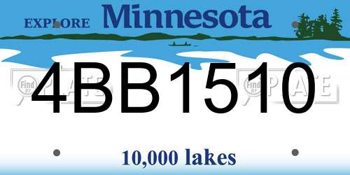 4BB1510 Minnesota License Plate