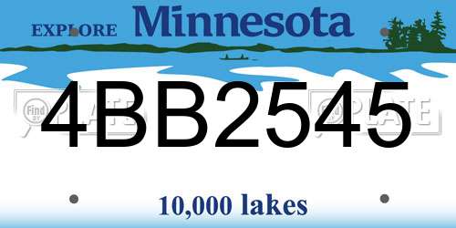 4BB2545 Minnesota License Plate
