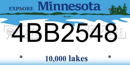 4BB2548 Minnesota License Plate