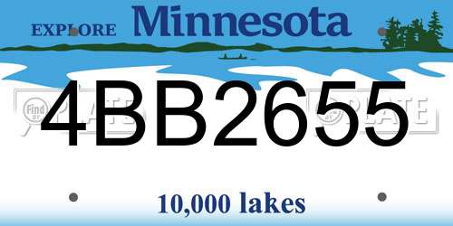 4BB2655 Minnesota License Plate