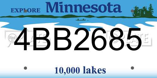 4BB2685 Minnesota License Plate
