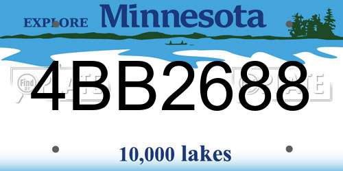 4BB2688 Minnesota License Plate