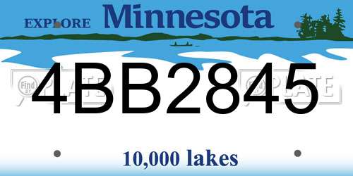 4BB2845 Minnesota License Plate