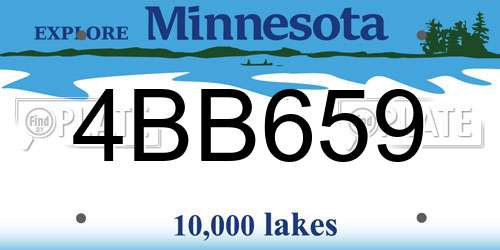 4BB659 Minnesota License Plate