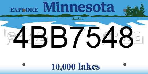 4BB7548 Minnesota License Plate