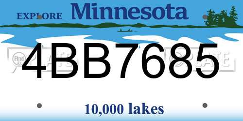 4BB7685 Minnesota License Plate