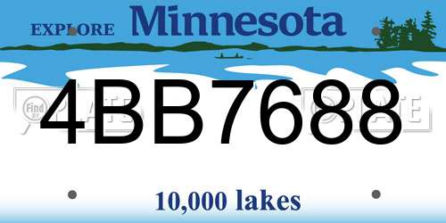 4BB7688 Minnesota License Plate
