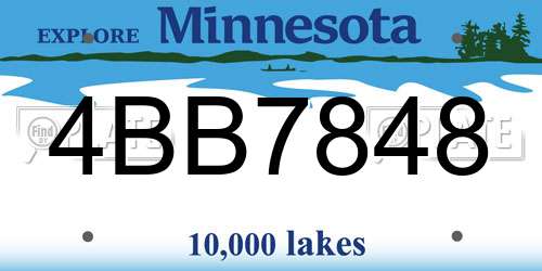 4BB7848 Minnesota License Plate