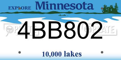 4BB802 Minnesota License Plate
