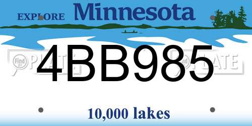 4BB985 Minnesota License Plate