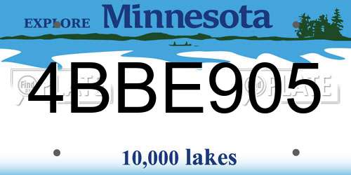 4BBE905 Minnesota License Plate