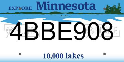 4BBE908 Minnesota License Plate