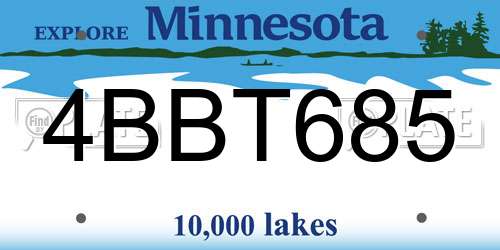 4BBT685 Minnesota License Plate