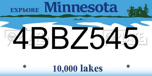 4BBZ545 Minnesota License Plate