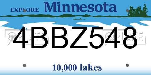 4BBZ548 Minnesota License Plate