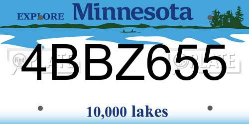 4BBZ655 Minnesota License Plate