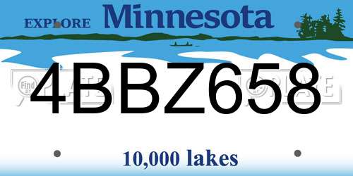 4BBZ658 Minnesota License Plate