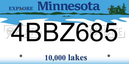 4BBZ685 Minnesota License Plate