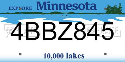 4BBZ845 Minnesota License Plate