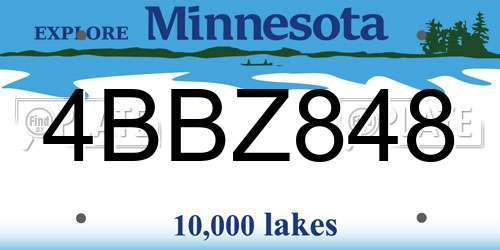 4BBZ848 Minnesota License Plate