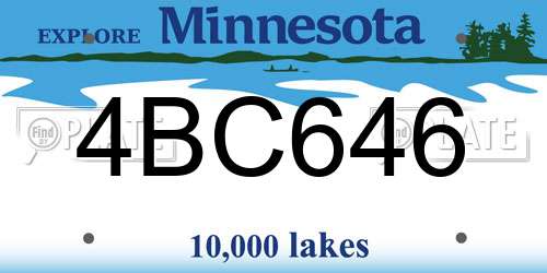 4BC646 Minnesota License Plate