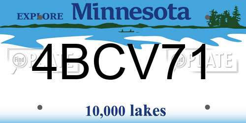4BCV71 Minnesota License Plate