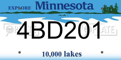 4BD201 Minnesota License Plate