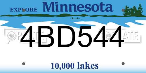 4BD544 Minnesota License Plate