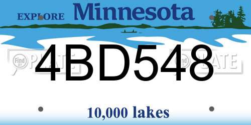 4BD548 Minnesota License Plate