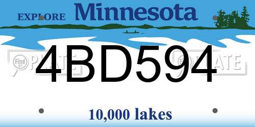 4BD594 Minnesota License Plate