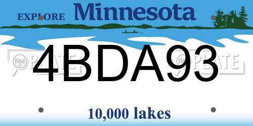 4BDA93 Minnesota License Plate