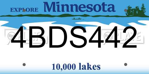 4BDS442 Minnesota License Plate