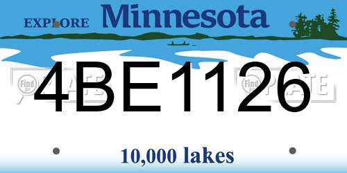 4BE1126 Minnesota License Plate
