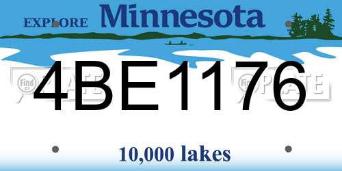 4BE1176 Minnesota License Plate