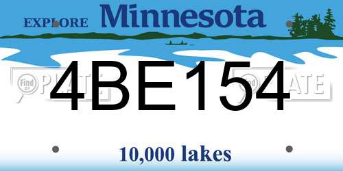 4BE154 Minnesota License Plate